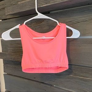 neon pink sports bra